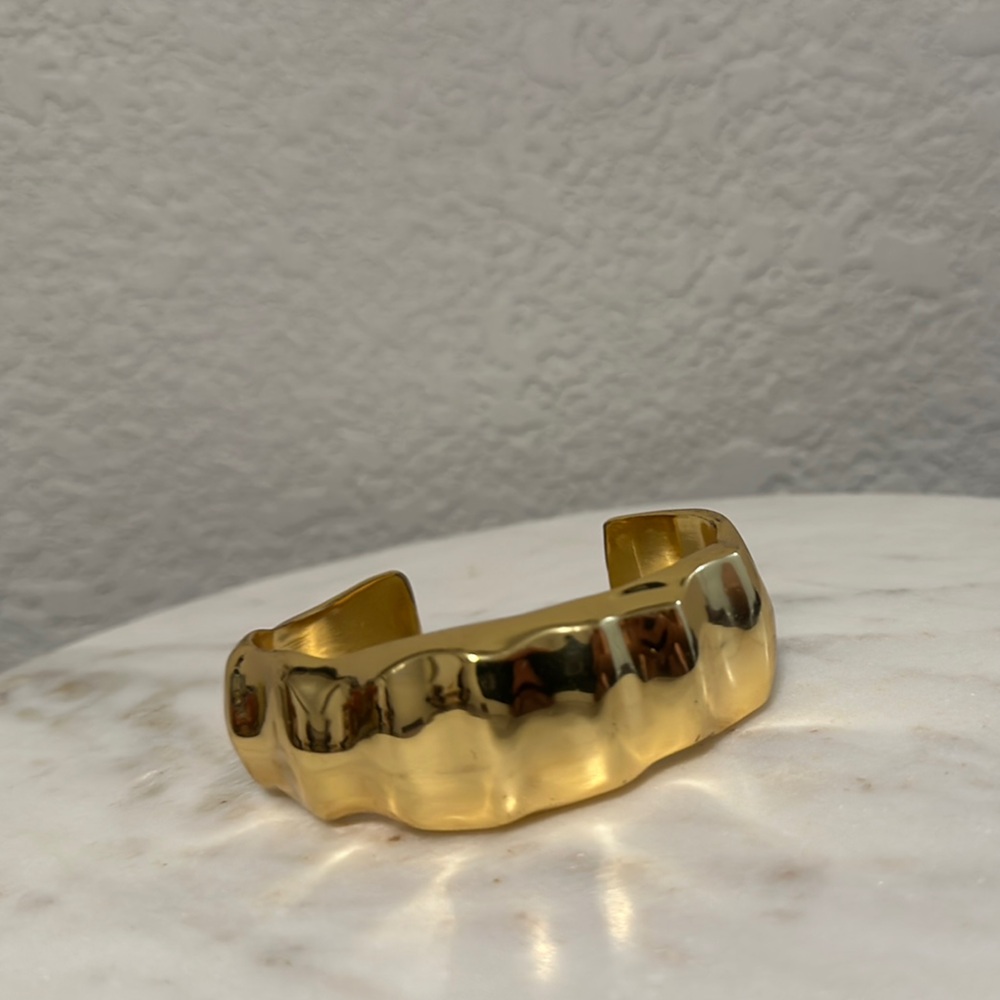 J.Crew Gold Wavy Cuff Bracelet